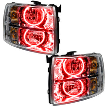 Load image into Gallery viewer, Oracle Lighting 07-13 Chevrolet Silverado Pre-Assembled LED Halo Headlights (Round Style) -Red - DTX Performance