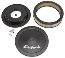 Load image into Gallery viewer, Edelbrock Air Cleaner Pro-Flo Series Round Steel Top Paper Element 14In Dia X 3 75In Dropped Base - DTX Performance