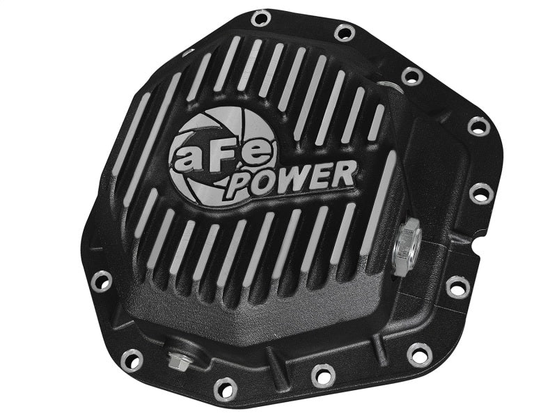 aFe Power Rear Diff Cover Black w/Machined Fins 17 Ford F-350/F-450 6.7L (td) Dana M300-14 (Dually) - DTX Performance