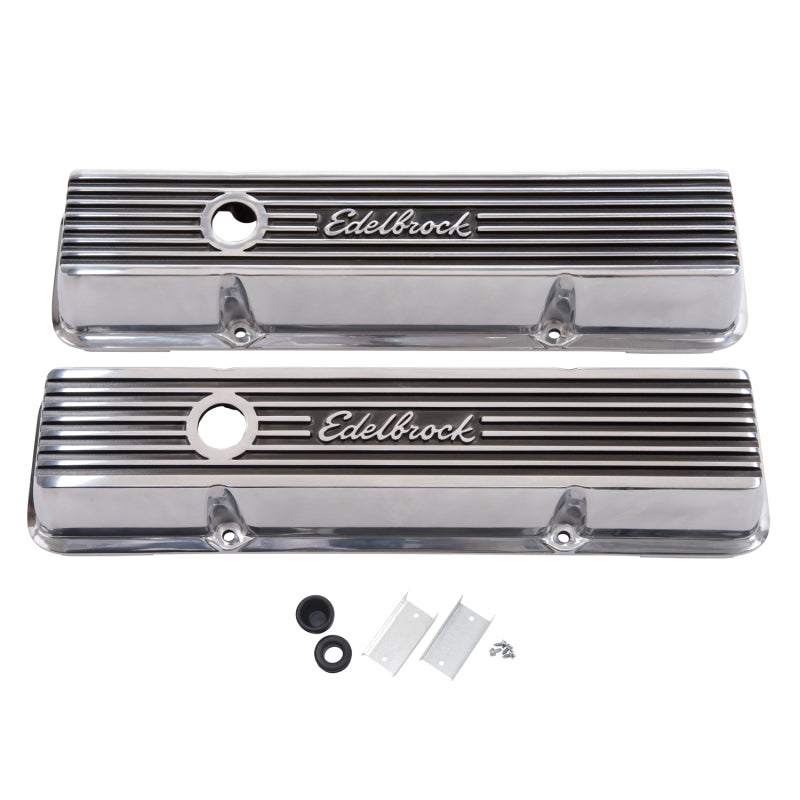 Edelbrock Valve Cover Elite II Series Chevrolet 1959-1986 262-400 CI V8 Low Polished - DTX Performance