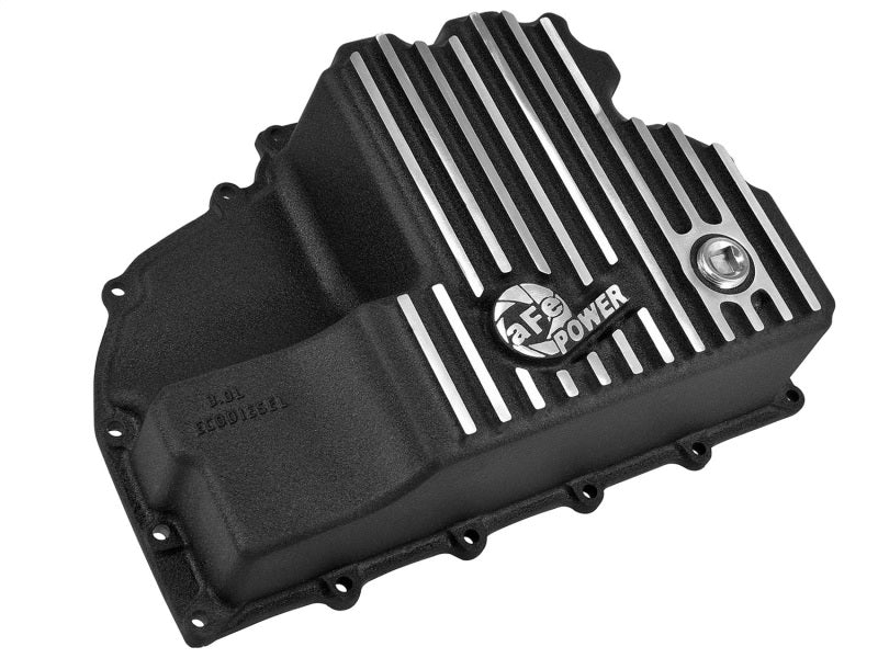 AFE Engine Oil Pan Black Machined; 14-16 Dodge RAM 1500 EcoDiesel 3.0L V6 (td) - DTX Performance