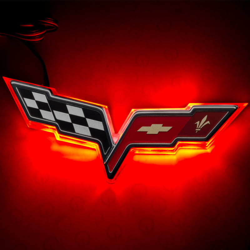 Oracle Chevrolet Corvette C6 Illuminated Emblem - Red - DTX Performance