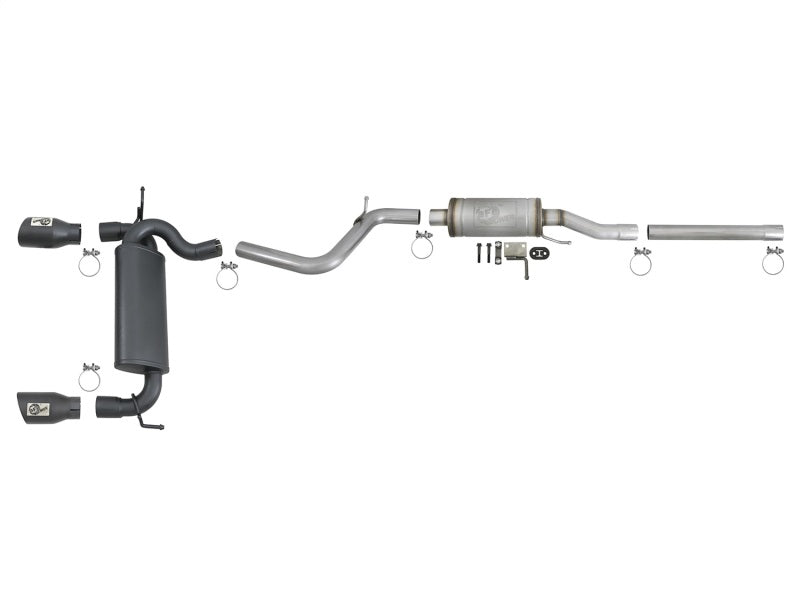 aFe Rebel Series 2.5in 409 SS Cat-Back Exhaust w/ Black Tips 2007+ Jeep Wrangler (JK) V6 3.6L/3.8L - DTX Performance