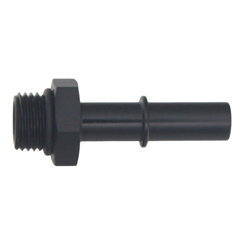 DeatschWerks 6AN ORB Male to 3/8in Male EFI Quick Connect Adapter - Anodized Matte Black - DTX Performance