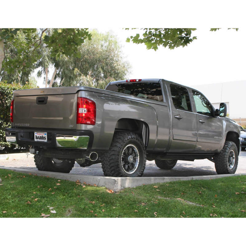 Banks Power 07-10 Chevy 6.6L LMM ECSB-CCLB Monster Exhaust System - SS Single Exhaust w/ Chrome Tip - DTX Performance