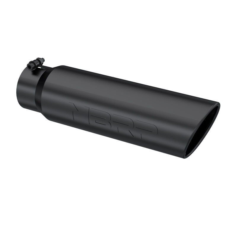 MBRP Universal 5in OD Angled Rolled End 4in Inlet 18in Lgth Black Finish Exhaust Tip - DTX Performance