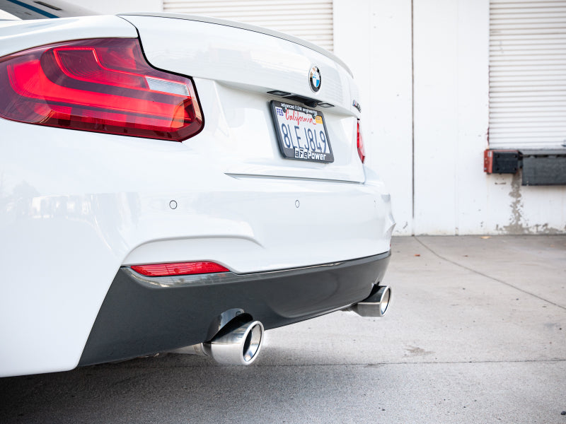 aFe MACHForce XP 3in to 2.5in 304 SS Cat-Back Exhaust w/ Polished Tips 14-16 BMW M235i - DTX Performance