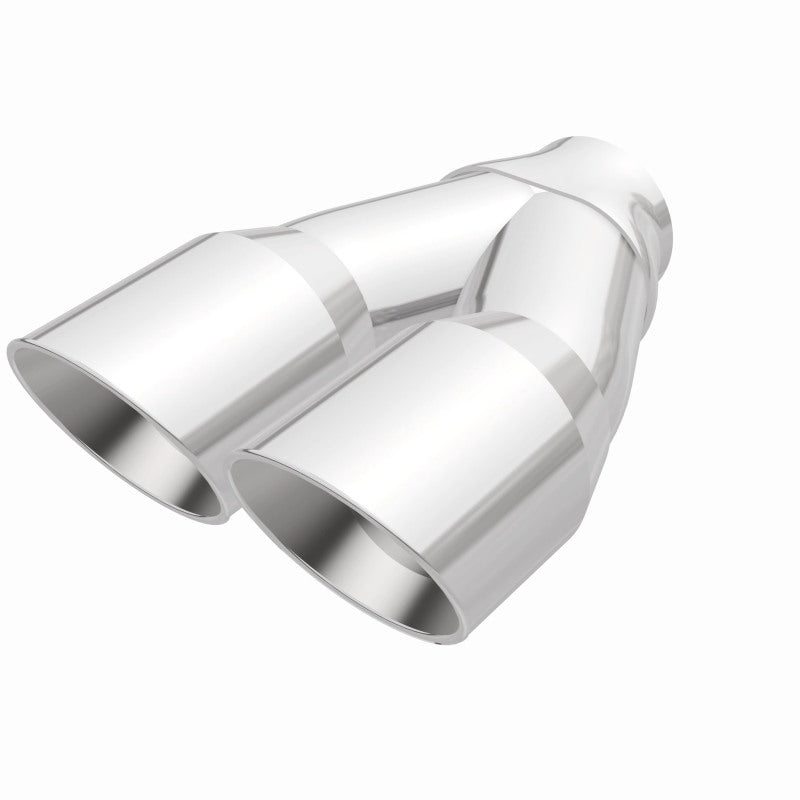 MagnaFlow Double Wall 3in Dual Round Polished Tip 2.25in Inlet - DTX Performance