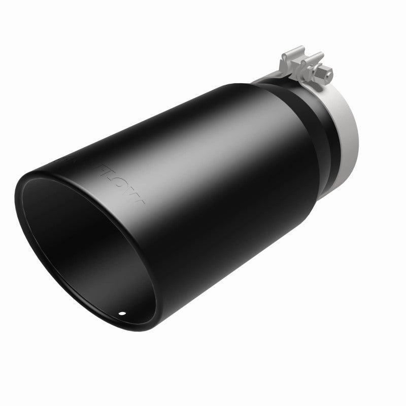 MagnaFlow Tip Stainless Black Coated Single Wall Round Single Outlet 6in Dia 5in Inlet 13in L - DTX Performance