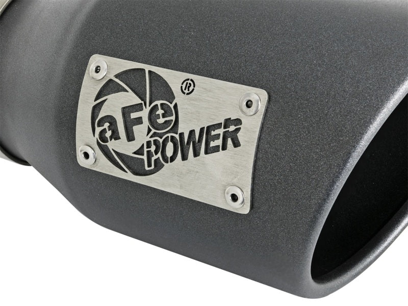 aFe MACH Force-Xp 3in 304 SS Metallic Black Exhaust Tip 3in In x 4-1/2in Out x 9in L Clamp-On Right - DTX Performance