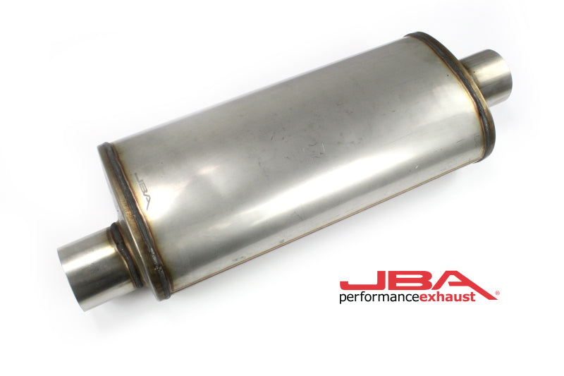 JBA Universal Chambered Style 304SS Muffler 18x8x5 3in Inlet Diameter Offset/Center - DTX Performance