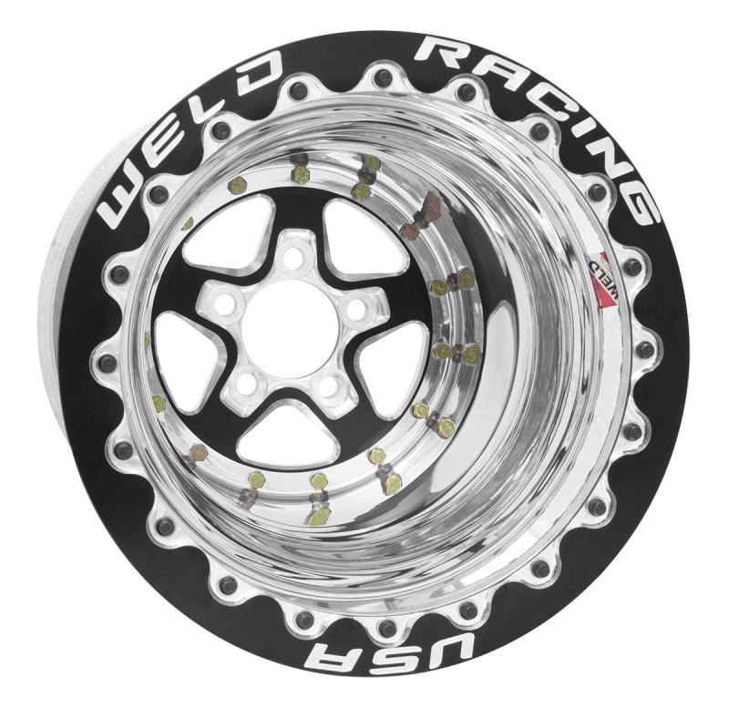 Weld Alumastar 2.0 15x10 / 5x4.5 BP / 6in. BS Black Wheel - Black Double Beadlock MT - DTX Performance