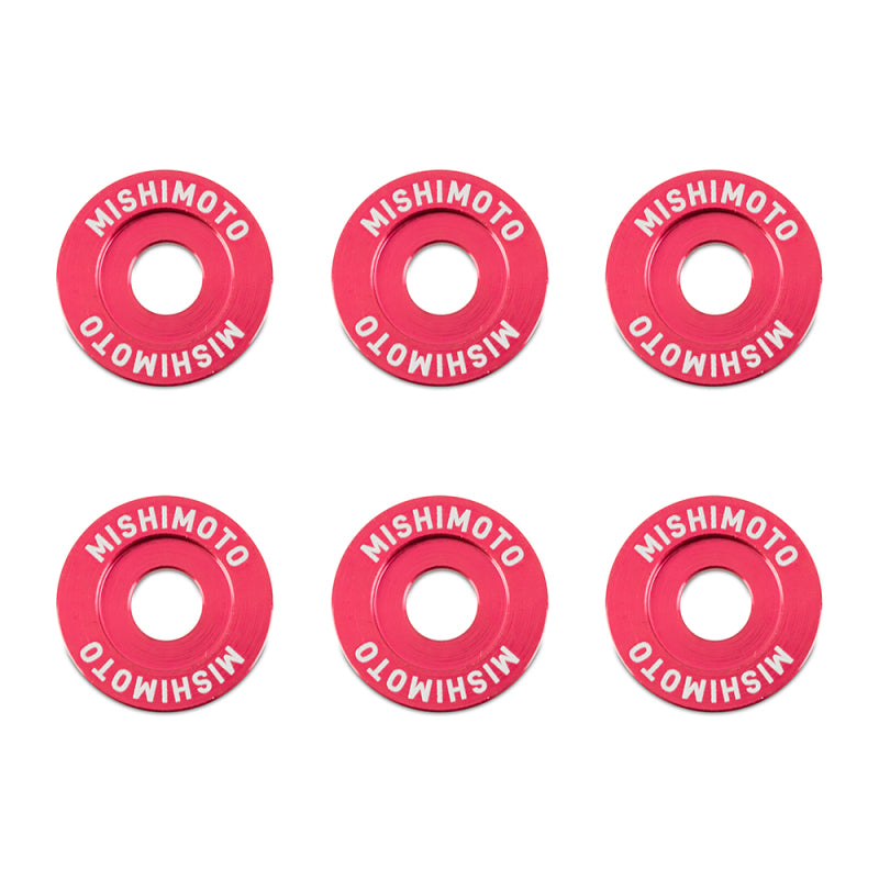 Mishimoto Small Fender Washer Kit (6pcs) - Red - DTX Performance