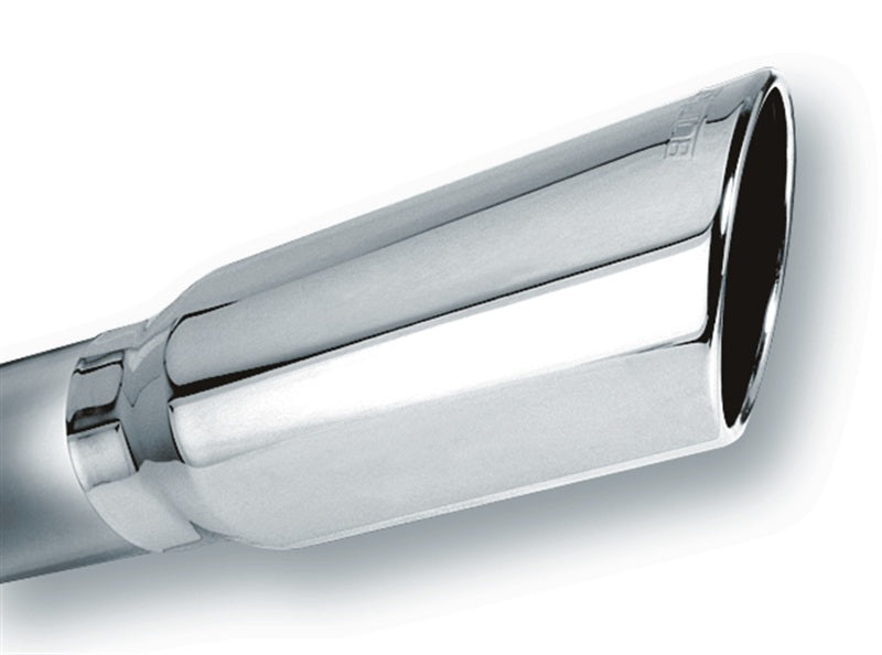 Borla 4in Inlet 5in Round Rolled Angle Cut w/ Clamp x 14in Long Exhaust Tip - DTX Performance