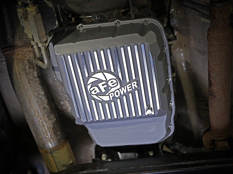 aFe Transmission Pan Raw w/ Machined Fins 13-19 Dodge Diesel Trucks L6-6.7L (td) - DTX Performance