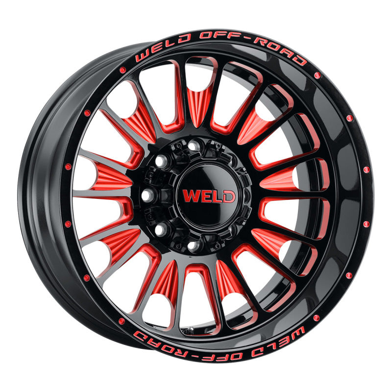 Weld Off-Road W122 20X10 Scorch 8X170 ET-18 BS4.75 Gloss Black MIL Red 125.1 - DTX Performance