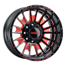 Load image into Gallery viewer, Weld Off-Road W122 20X10 Scorch 8X180 ET-18 BS4.75 Gloss Black MIL Red 124.3 - DTX Performance