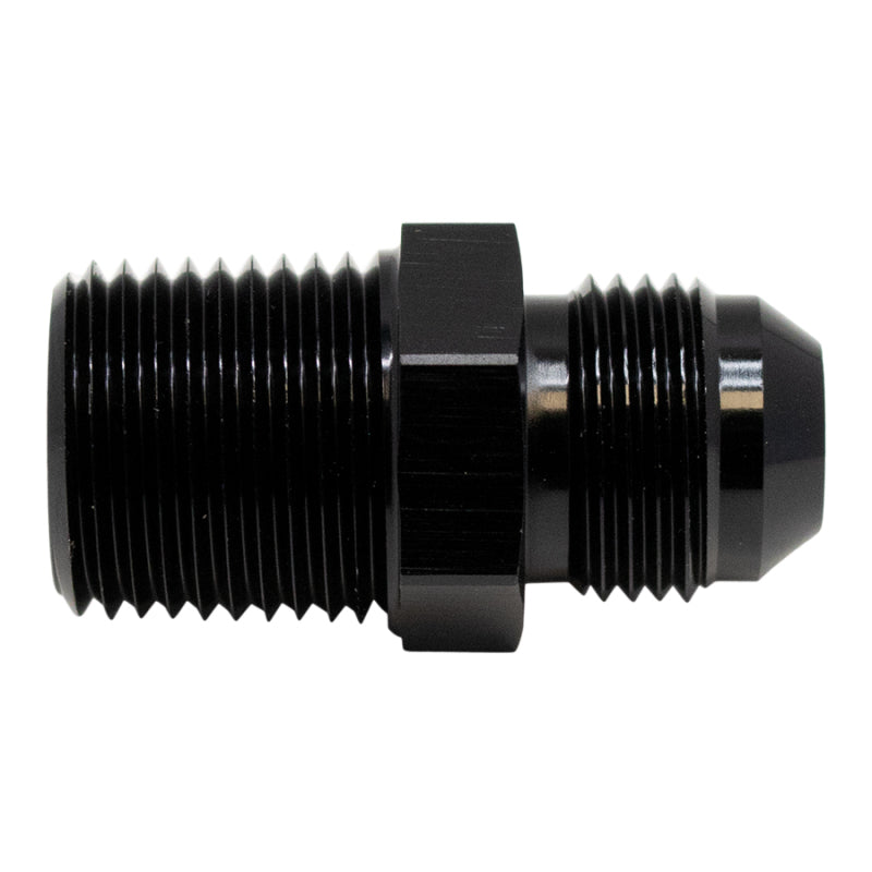 DeatschWerks 8AN Male Flare to 1/2in Male NPT Adapter - Anodized Matte Black - DTX Performance