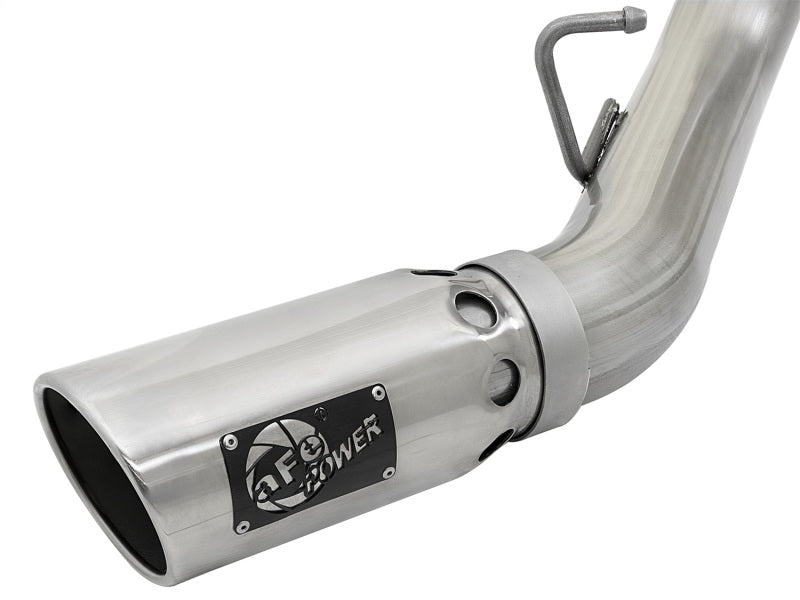 aFe ATLAS 4in DPF-Back Alum Steel Exhaust System w/Dual Exit Polished Tip 2017 GM Duramax 6.6L (td) - DTX Performance