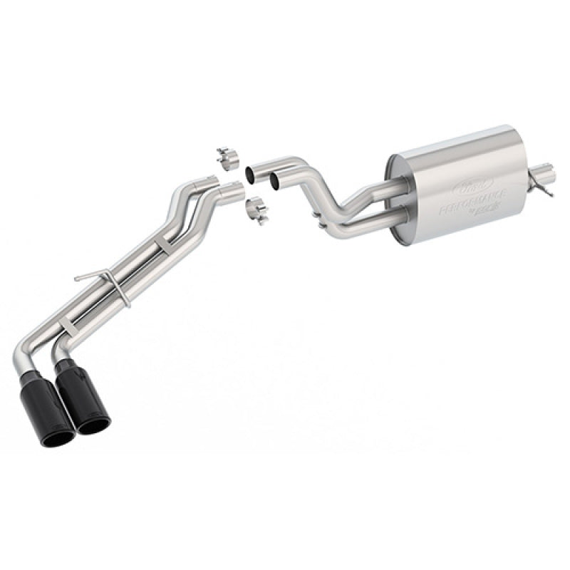 Ford Racing 2019 Ranger 2.3L Ecoboost Side Exit Cat-Back Exhaust System w/ Dual Black Chrome Tips - DTX Performance