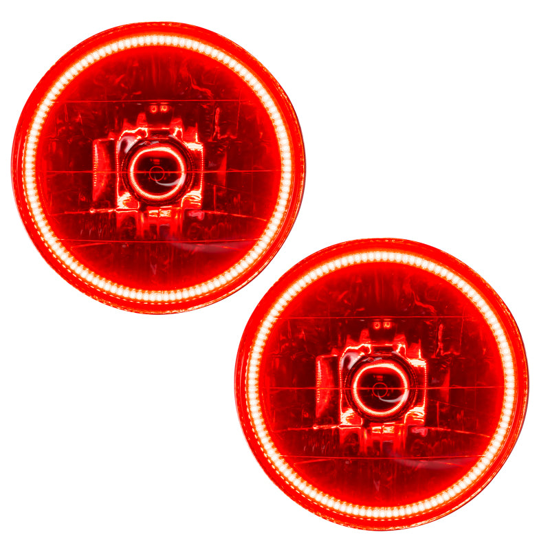 Oracle Lighting 97-06 Jeep Wrangler TJ Pre-Assembled LED Halo Headlights -Red - DTX Performance