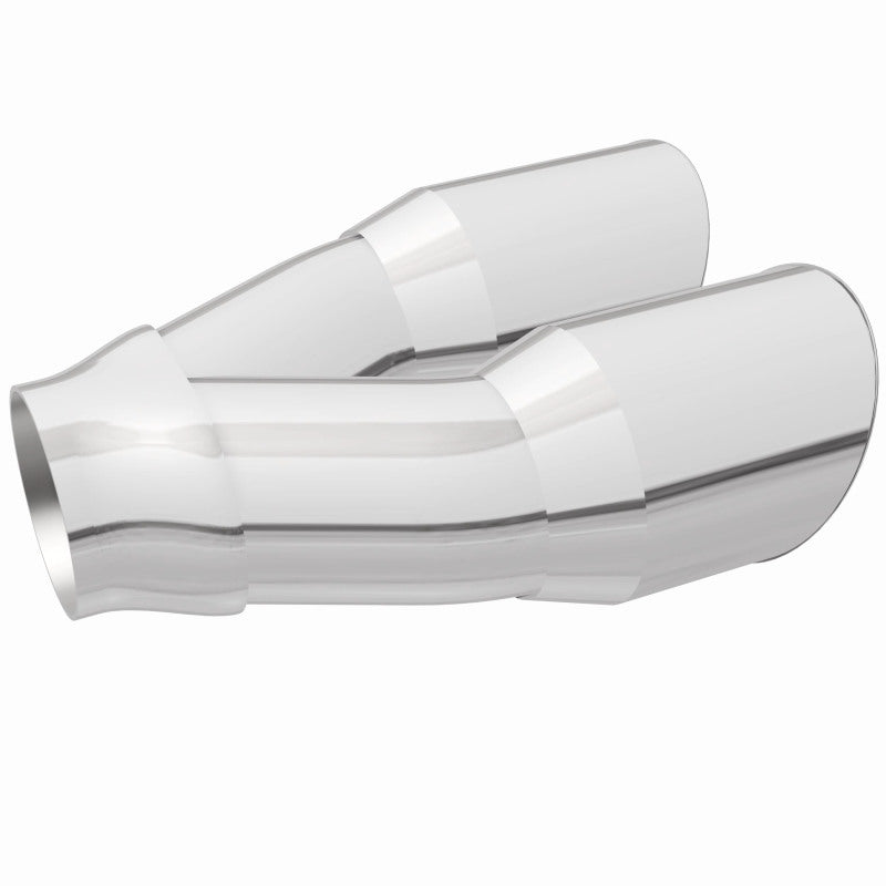 MagnaFlow Double Wall 3in Dual Round Polished Tip 2.25in Inlet - DTX Performance