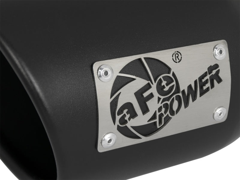 aFe MACH Force-Xp 409 SS Exhaust Tip Black (Left Side) 3in In x 4-1/2in Out x 9in L Clamp-On - DTX Performance