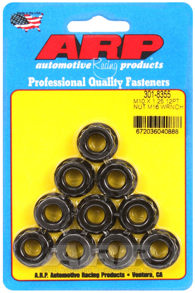 ARP M10 x 1.25 (5) 12-Point Nut Kit (Pack of 10) - DTX Performance