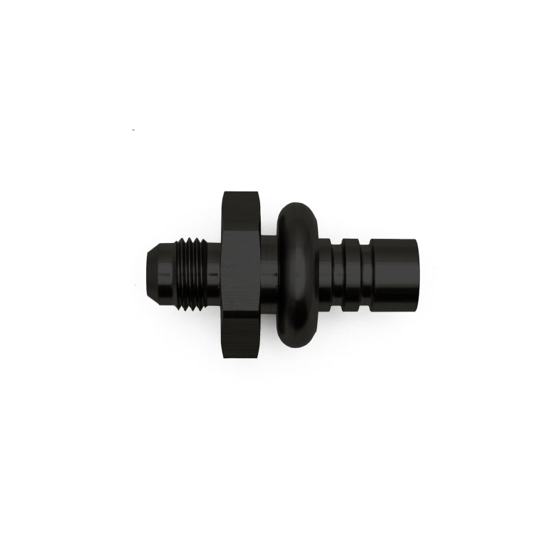 DeatschWerks 6AN Male Flare to 1/2in Ford Male EFI Quick Connect Adapter - Anodized Matte Black - DTX Performance