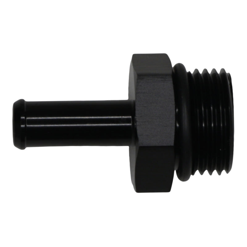 DeatschWerks 10AN ORB Male to 3/8in Male Barb Fitting - Anodized Matte Black - DTX Performance