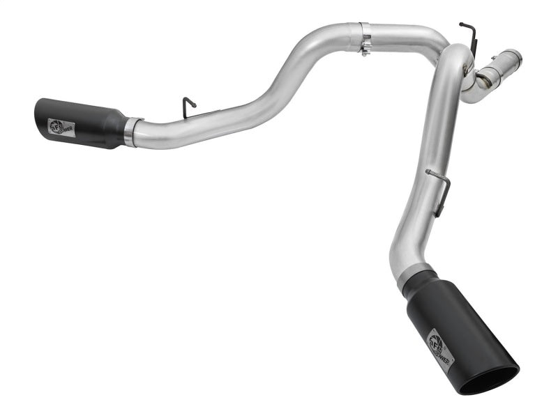 aFe Atlas Exhaust 4in Dual DPF-Back Al Steel w/ Black Tips 16-17 GM Diesel Truck V8-6.6L (td) LML - DTX Performance