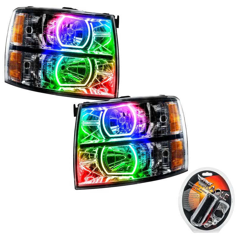 Oracle 07-13 Chevrolet Silverado SMD HL - Black - Square Style - ColorSHIFT - DTX Performance