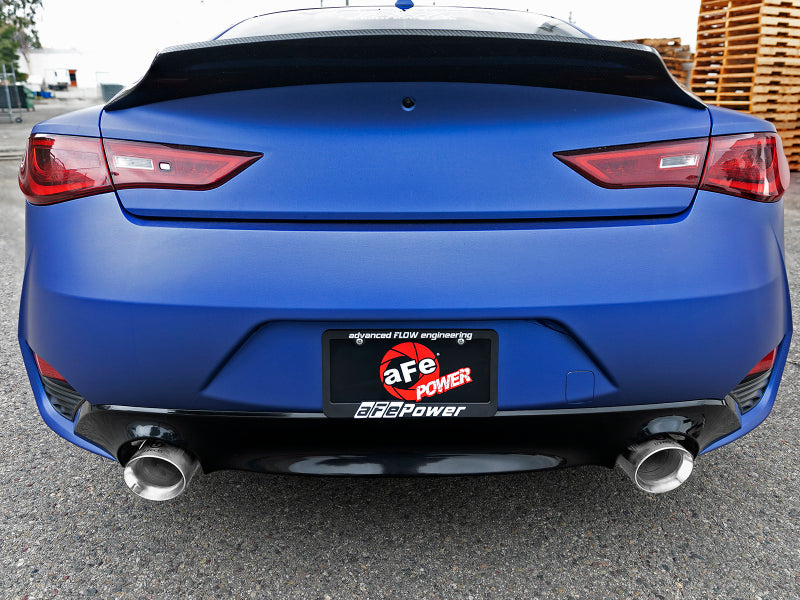 aFe POWER Takeda 2.5in 304 SS Axle-Back Exhaust w/ Polished Tips 17-19 Infiniti Q60 V6-3.0L (tt) - DTX Performance