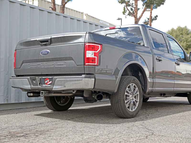 aFe Gemini XV 3in 304 SS Cat-Back Exhaust 15-20 Ford F-150 V6 2.7L/3.5 w/ Black Tips - DTX Performance