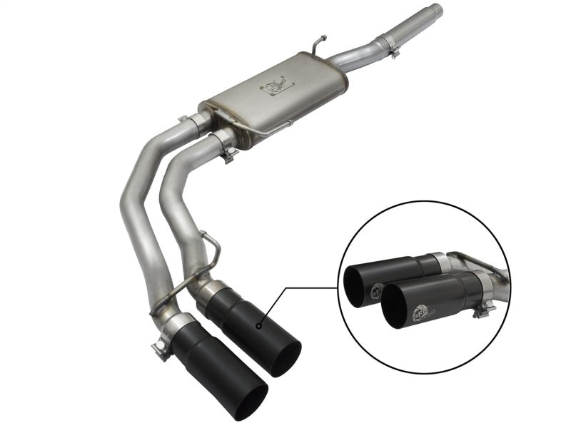 aFe Rebel Exhausts Cat-Back SS Ford F-150 04-08 V8 4.6/5.4L w/ Black Tips - DTX Performance