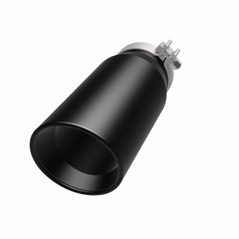 MagnaFlow Tip Stainless Black Coated Single Double Round Single Outlet 5in Dia 4in Inlet 13in L - DTX Performance