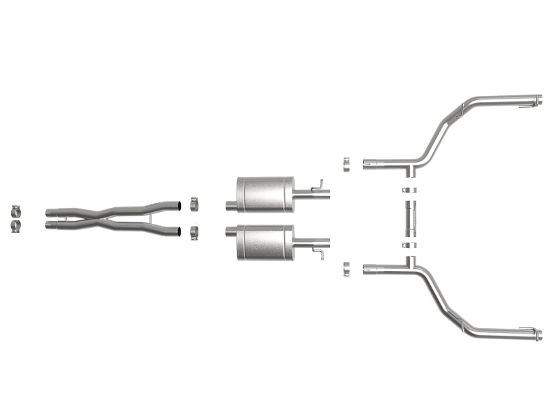 aFe MACH Force-Xp 2-1/2in 304 SS Cat-Back Exhaust 15-19 Dodge Challenger V6-3.6L - Raw Tip - DTX Performance