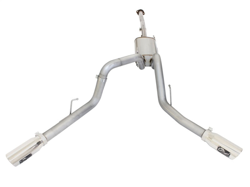 aFe MACHForce XP Exhaust 3in SS Dual Side Exit CB w/ Polish Tips 15 Ford F150 Ecoboost V6-2.7L/3.5L - DTX Performance