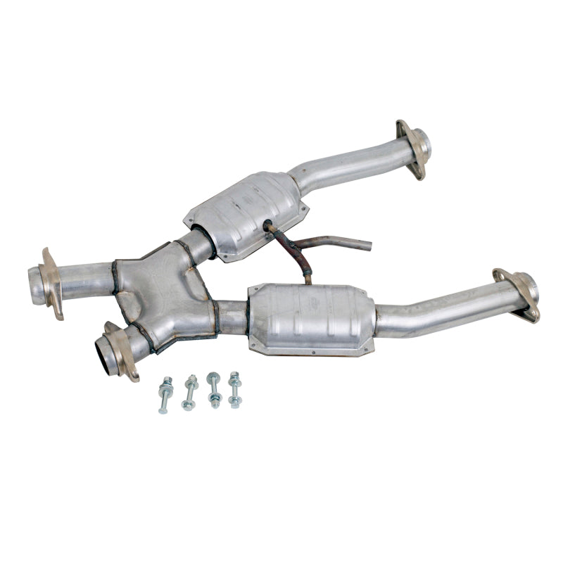 BBK 94-95 Mustang 5.0 Short Mid X Pipe With Catalytic Converters 2-1/2 For BBK Long Tube Headers - DTX Performance