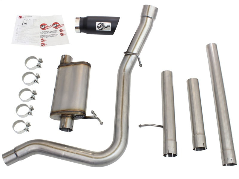 aFe MACHForce XP Exhaust 3in-3.5in SS Single Side Ext CB w/ Black Tip 99-04 Ford F150 V8 5.4L/6.8L - DTX Performance