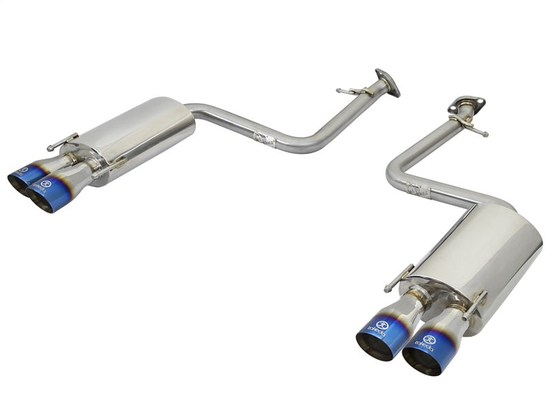 aFe Takeda 16-17 Lexus RC 200T 2.0L (t) 2in. SS Axle-Back Exhaust System w/Polished Blue Tips - DTX Performance