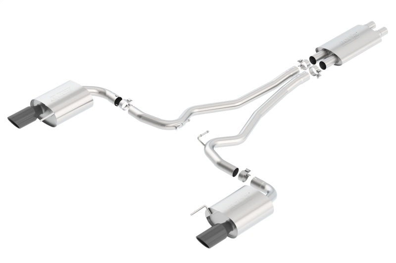 Borla Touring Cat-Back 15 Ford Mustang GT 5.0L V8 MT/AT 2.5in pipe Black 4in tip - DTX Performance