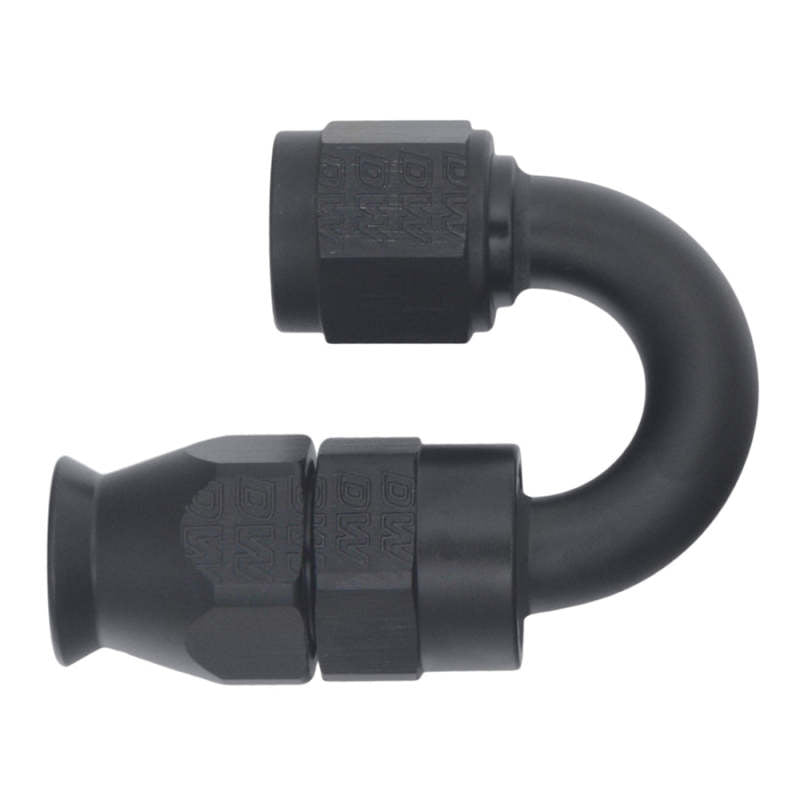 DeatschWerks 6AN Female Swivel 180-Degree Hose End PTFE (Incl Olive Insert) - Anodized Matte Black - DTX Performance