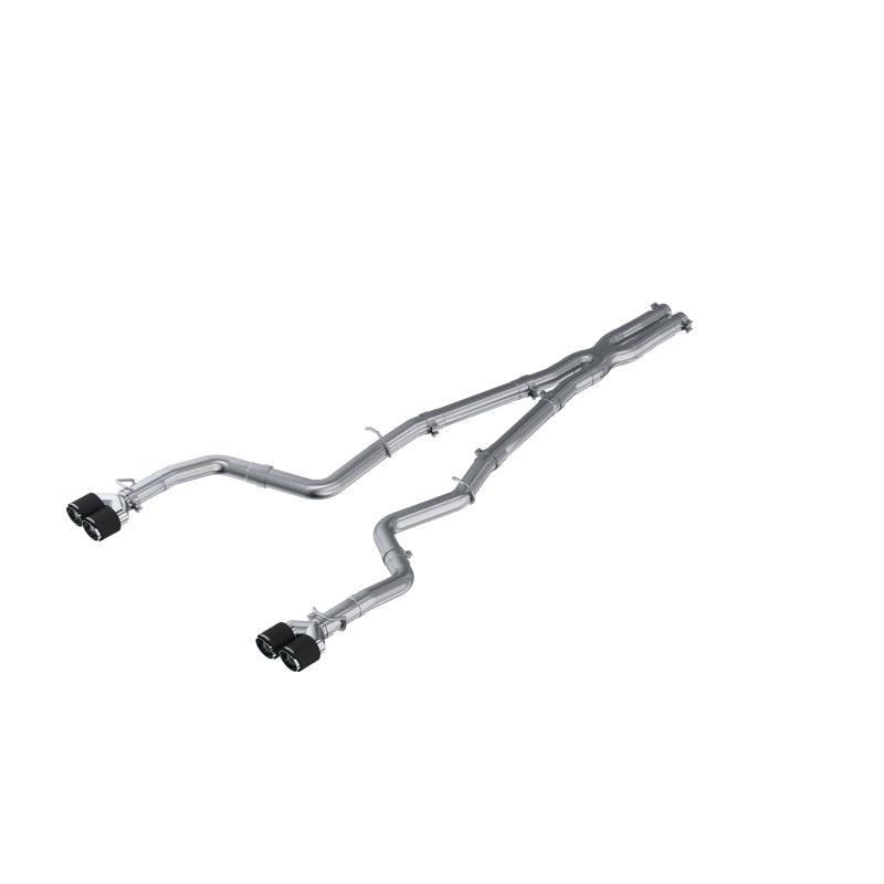 MBRP 15-16 Dodge Challenger 5.7L HEMI SS 3in Quad Split Rear Exit w/ Carbon Fiber Tips - T304 - DTX Performance