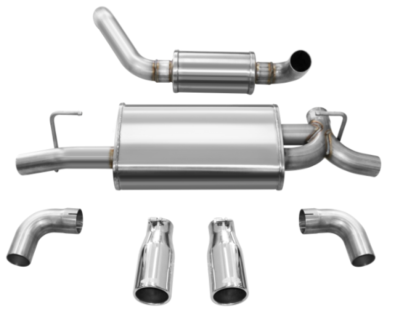 Corsa 18+ Jeep Wrangler JL 2.5in Dual Rear Exit Polished Tips Touring Axle-Back Exhaust - DTX Performance