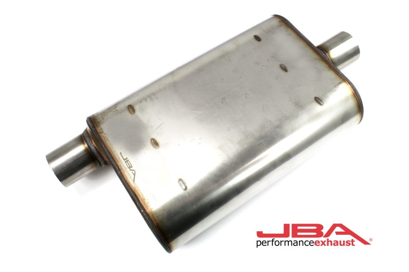 JBA Universal Chambered Style 304SS Muffler 13x9.75x4 2.5in Inlet Diameter Offset/Center - DTX Performance