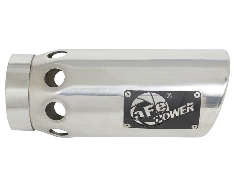 aFe Power Intercooled Tip Stainless Steel - Polished 4in In x 5in Out x 12in L Bolt-On - DTX Performance