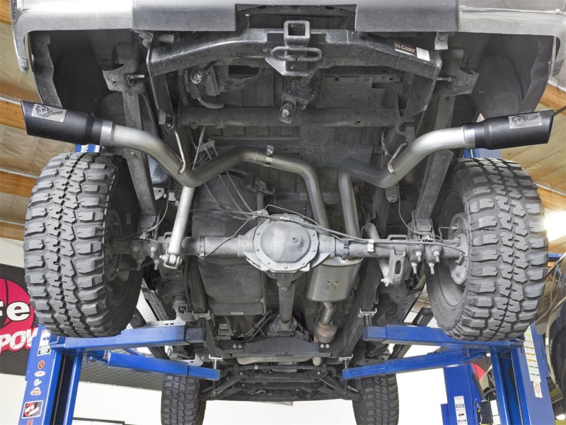 aFe MACH Force-Xp 3in CB SS Dual Exhaust w/Black Tips 09-16 GM Silverado/Sierra 4.3L/4.8L/5.3L - DTX Performance