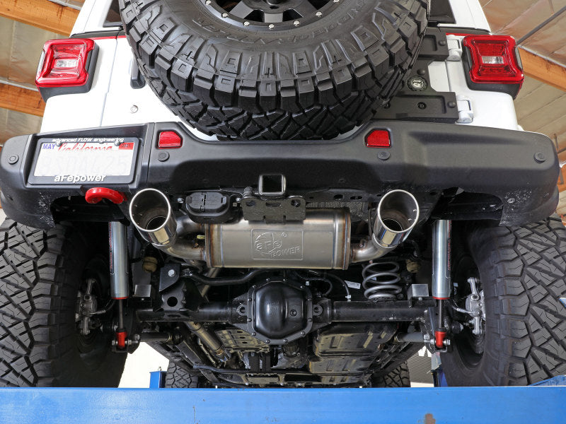 aFe Rebel Series 409 Stainless Steel Cat-Back Exhaust 18-21 Jeep Wrangler JL 2.0L (t) - Polished Tip - DTX Performance