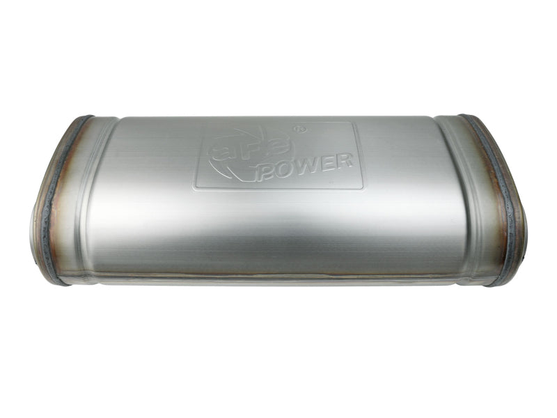 aFe MACH Force-Xp 409 SS Muffler 3in Dual Inlet/Dual Outlet 5in H x 8in W x 18in L - Oval Body - DTX Performance